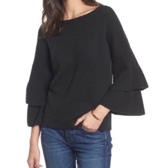 MADEWELL Ruffle Sleeve Sweater - Picture 1 of 6
